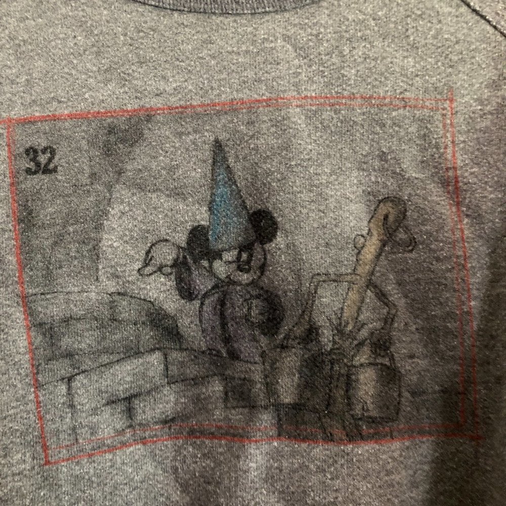 Disney Gray Sweatshirt with Mickey in Blue Sorcerer Hat
